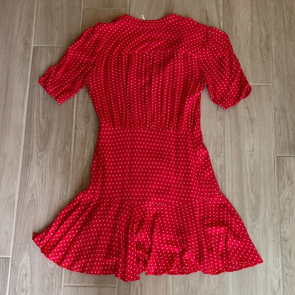 Free People Coral Polka Dot Mini Dress - Picture 4 of 4